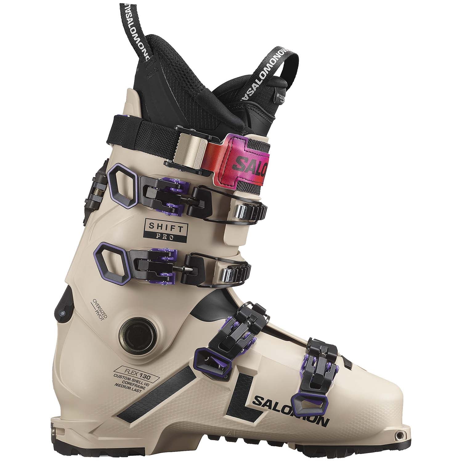 Salomon Shift Pro 130 AT Alpine Touring Ski Boots 2025 Humus/Black/Black / 26.5