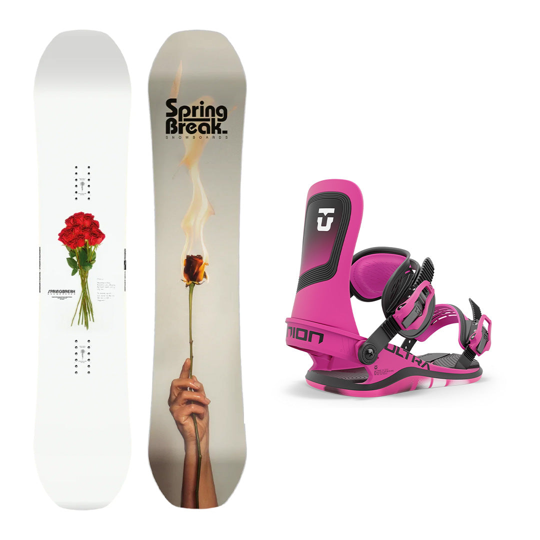 CAPiTA Spring Break Powder Twin Snowboard with Union Women's Ultra
