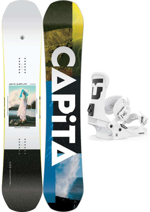 Capita Defenders of Awesome DOA Snowboard Package 2024 With Union Force Classic Team Highback Bindings
