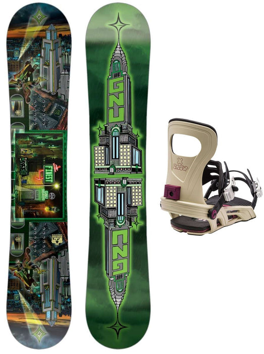GNU Finest Snowboard Package 2024 With Bent Metal Joint Bindings