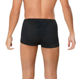 Speedo Men's Poly Mesh Training Drag Suit - A black training suit with a mesh pattern on the sides and back, featuring a high neckline and long sleeves.