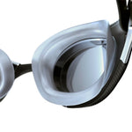 Speedo Fastskin Hyper Elite Mirror Goggle - The goggles have a mirrored lens and are black with silver accents.