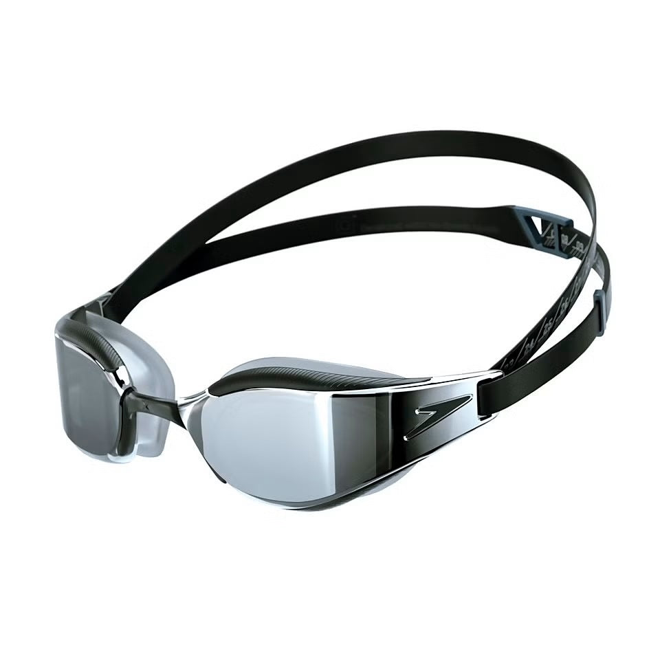 Speedo Fastskin Hyper Elite Mirror Goggle - Mirrored lens with black frame and strap.