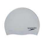 Speedo Solid Silicone Swim Cap - A solid-colored silicone swim cap with a smooth, matte finish and no visible logos or patterns.