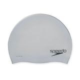 Speedo Solid Silicone Swim Cap - A solid-colored silicone swim cap with a smooth, matte finish and no visible logos or patterns.