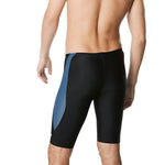 Speedo Tone Setter Jammer - Black jammer with a blue stripe down the side.