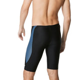 Speedo Tone Setter Jammer - Black jammer with a blue stripe down the side.