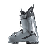 Nordica Speedmachine 3 120 BOA DD Ski Boots 2026 - A pair of gray ski boots with a black strap and silver buckles.