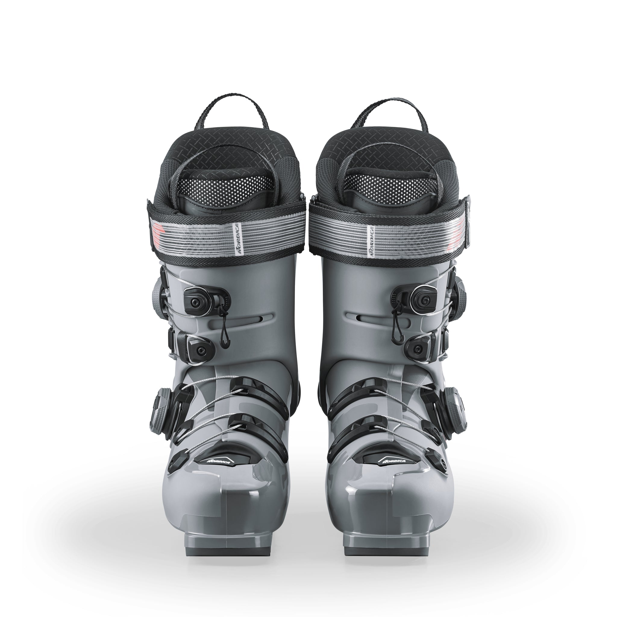 Nordica Speedmachine 3 120 BOA DD Ski Boots 2026 - Black ski boots with silver accents and a textured pattern on the tongue.