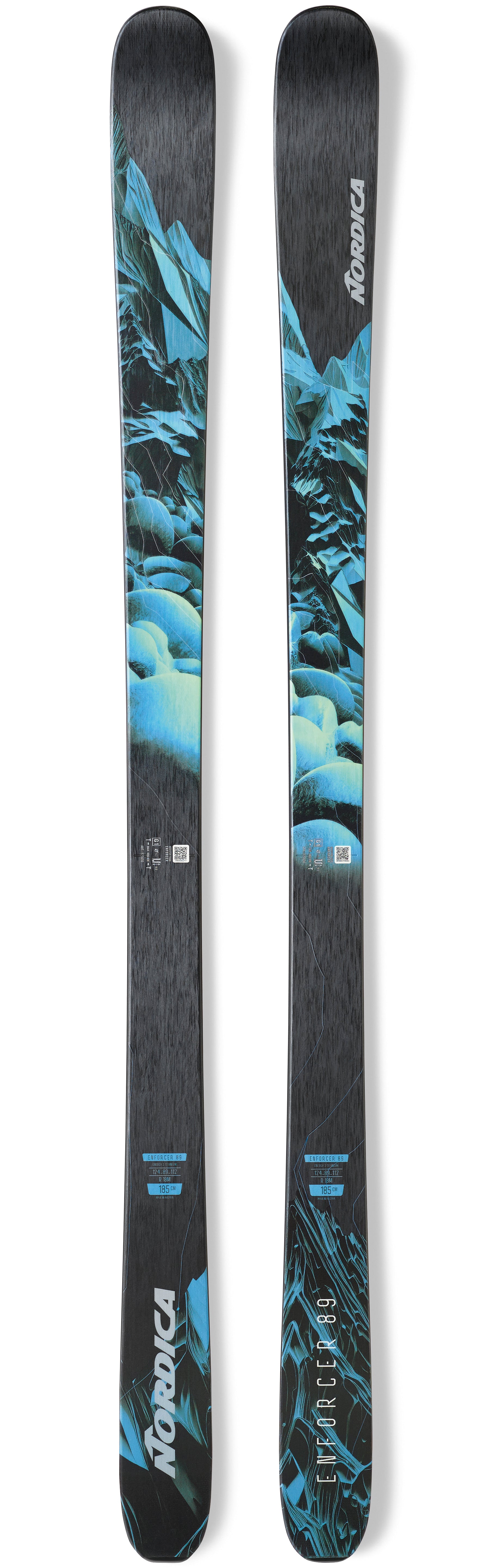 Nordica Enforcer 89 Skis - 2025 model skis with a black base and blue accents.