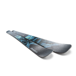 Nordica Enforcer 89 Skis 2025 - A pair of skis with a blue and black graphic design featuring a mountain range, set against a white background.