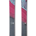 Nordica Women's Santa Ana 87 Skis 2025 - A pair of skis with a pink and blue graphic design featuring trees, mountains, and snow.
