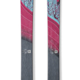 Nordica Women's Santa Ana 87 Skis 2025 - A pair of skis with a pink and blue graphic design featuring trees, mountains, and snow.