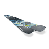 Nordica Enforcer 104 Skis 2026 - A pair of skis with a blue and white geometric pattern on the top sheet, featuring a black base color.