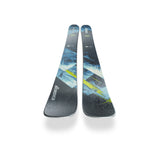 Nordica Enforcer 104 Skis 2026 - A pair of skis with a blue and white abstract design on a gray background.