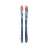 Nordica Women's Santa Ana 97 Skis 2026 - A pair of skis with a blue and pink graphic design featuring mountains, trees, and snow.