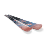 Nordica Women's Santa Ana 87 Skis 2026 - A pair of skis with a black top and blue, red, and white graphics on the bottom.