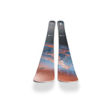 Nordica Women's Santa Ana 87 Skis 2026 - A pair of skis with a black top and white lettering, featuring a mountain range design in shades of blue and orange.