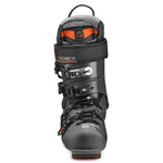Tecnica Men's Mach Sport HV 100 Ski Boots - Black ski boots with silver buckles and straps, featuring a textured pattern on the toe box.