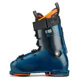 Tecnica Men's Mach 1 HV 120 Ski Boots 2026 - A pair of dark blue ski boots with orange accents and black buckles.