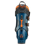 Tecnica Men's Mach 1 HV 120 Ski Boots 2026 - A pair of blue ski boots with orange accents and a black strap on top.