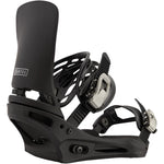 Burton Cartel Snowboard Bindings 2025 - Black bindings with white buckles and straps.