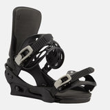 Burton Cartel Snowboard Bindings 2025 - Black bindings with white buckles and straps.