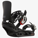 Burton Women's Lexa Snowboard Bindings - A black snowboard binding with a white logo on the strap and red accents.