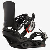 Burton Women's Lexa Snowboard Bindings - A black snowboard binding with a white logo on the strap and red accents.
