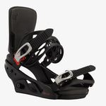 Burton Women's Lexa Snowboard Bindings - A black snowboard binding with a red accent on the highback strap and silver buckles.