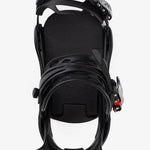 Burton Women's Lexa Snowboard Bindings - Black bindings with silver buckles and straps on a white background.