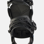 Burton Genesis Snowboard Bindings 2025 - Black bindings with silver screws and a textured plastic base plate.