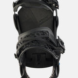 Burton Genesis Snowboard Bindings 2025 - Black bindings with silver screws and a textured plastic base plate.