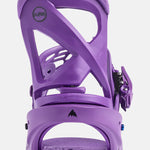 Burton Scribe Snowboard Bindings 2025 - A pair of purple snowboard bindings with a textured purple footbed and silver screws.