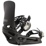 Burton Cartel Est Snowboarding Bindings 2025 - Black bindings with white buckles and straps.