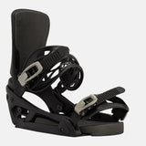 Burton Cartel Est Snowboarding Bindings 2025 - Black bindings with gray buckles and straps.