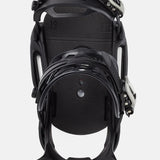 Burton Cartel Est Snowboarding Bindings 2025 - Black bindings with silver buckles and straps.