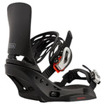 Burton Women's Lexa Est Snowboard Bindings - Black bindings with white and red accents on a plain background.