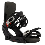 Burton Women's Lexa Est Snowboard Bindings - Black bindings with silver buckles and red accents on straps.
