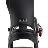 Burton Women's Lexa Est Snowboard Bindings 2025 - Black bindings with white lettering on strap and silver hardware.