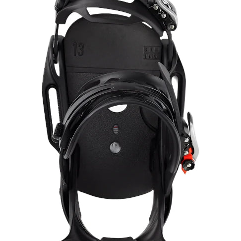 Burton Women's Lexa Est Snowboard Bindings 2025 - Black bindings with silver buckles and straps.