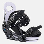 Burton Junior's Smalls Bindings 2025 - Black bindings with white accents and a blue logo on the side.