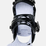 Burton Junior's Smalls Bindings 2025 - Black bindings with a geometric pattern on the straps and baseplate.