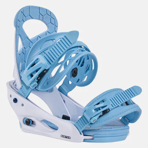 Burton - Junior's Smalls Bindings 2025 are white with light blue accents and straps.