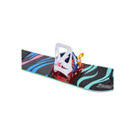 Burton Junior's Grom Snowboard Bindings 2025 - A black snowboard binding with red and blue straps, featuring a white logo on top.