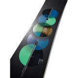 Burton Custom Snowboard 2025 - A black snowboard with a blue logo on top and white lettering that reads "Custom" in cursive font.