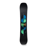 Burton Custom Snowboard 2025 - A black snowboard with a blue logo on top of it.
