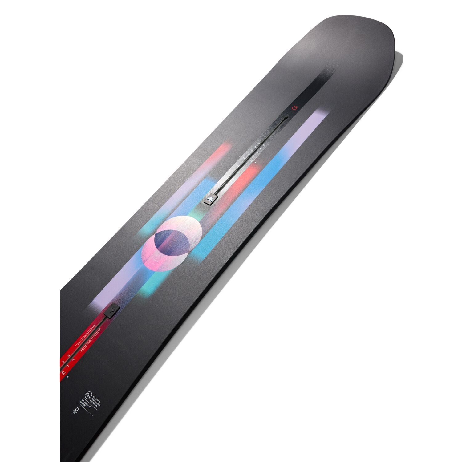 Burton Women's Feelgood Snowboard 2025 - A black snowboard with a white and pink logo on top of it.