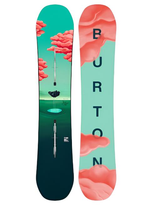 Burton Women's Yeasayer Flying V Snowboard 2025 - A snowboard with a flying v shape and a black base color.