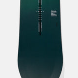 Burton Women's Yeasayer Flying V Snowboard 2025 - A dark green snowboard with a white logo and text on top, featuring a flying v shape.